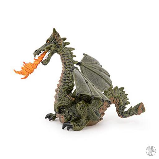 Papo Dragon ailé vert avec flamme (Monde enchanté)