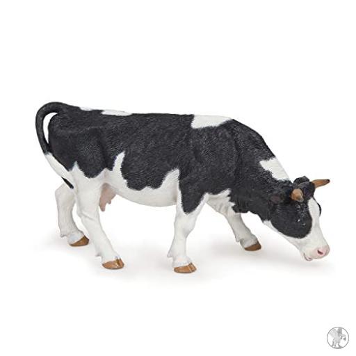 Papo Vache noire et blanche broutant (Vie à la ferme)